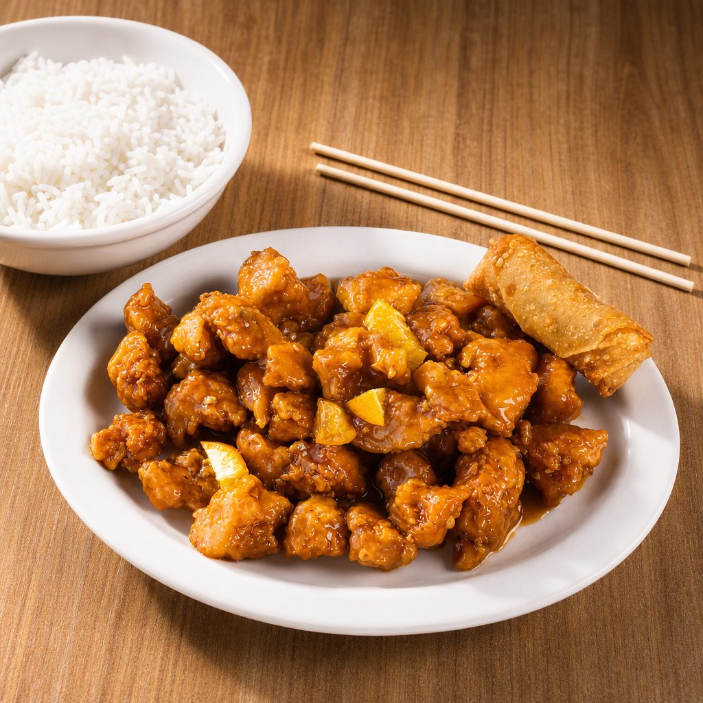 L-ORANGE CHICKEN.